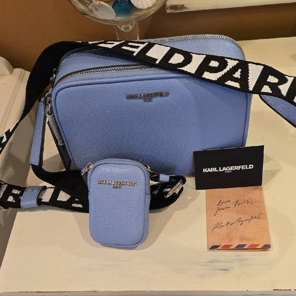 Karl Lagerfeld Handbags - Karl Lagerfeld Light Blue Crossbody Set NWT